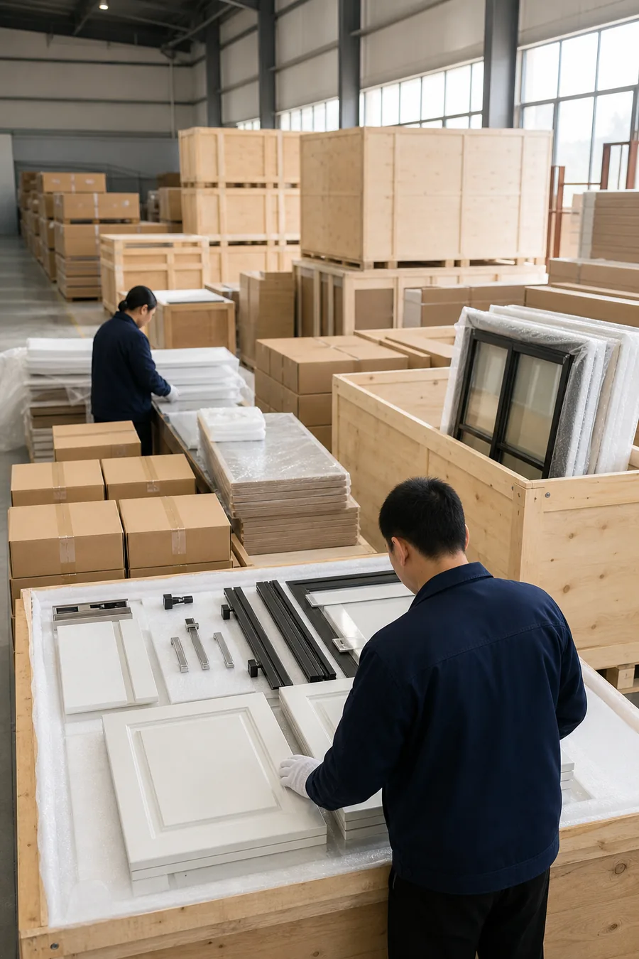 Careful quality inspection and export packing of custom building materials